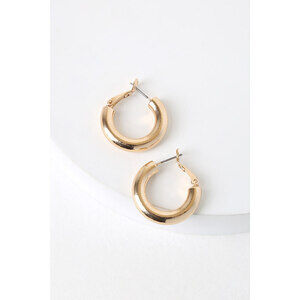 Lulus Tantalizing Gold Hoop Earrings